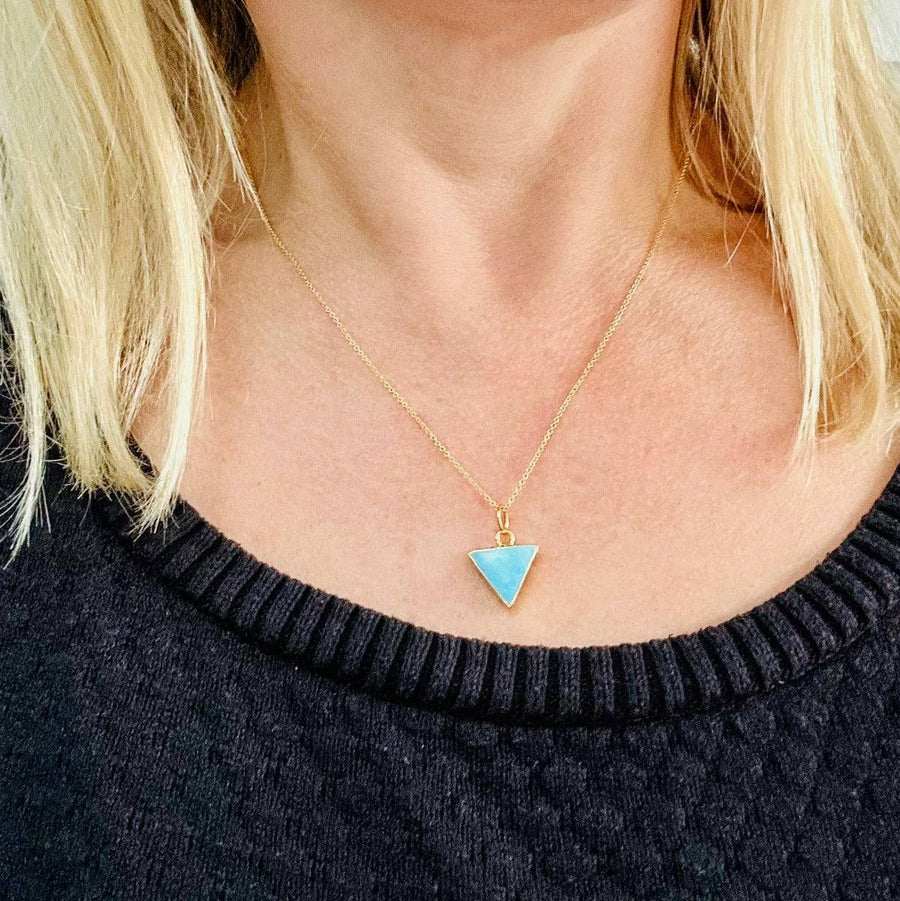 The Triangle Turquoise Necklace – Gold Plated