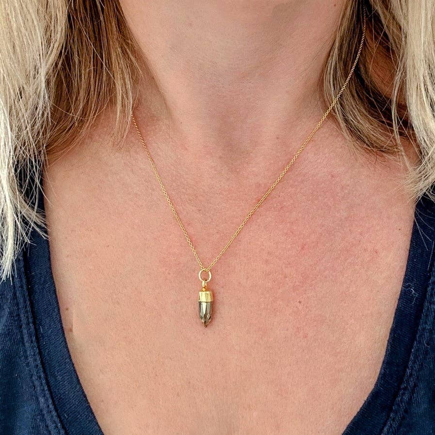The En Pointe Pyrite Gemstone Necklace - Gold Plated