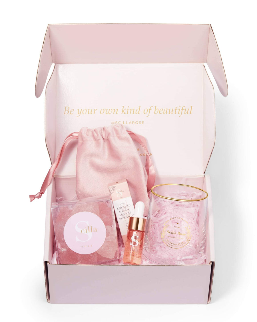 Rose Quartz Gift of Dreams- Lavender Essential Oil Aromatherapy Diffuser Set
