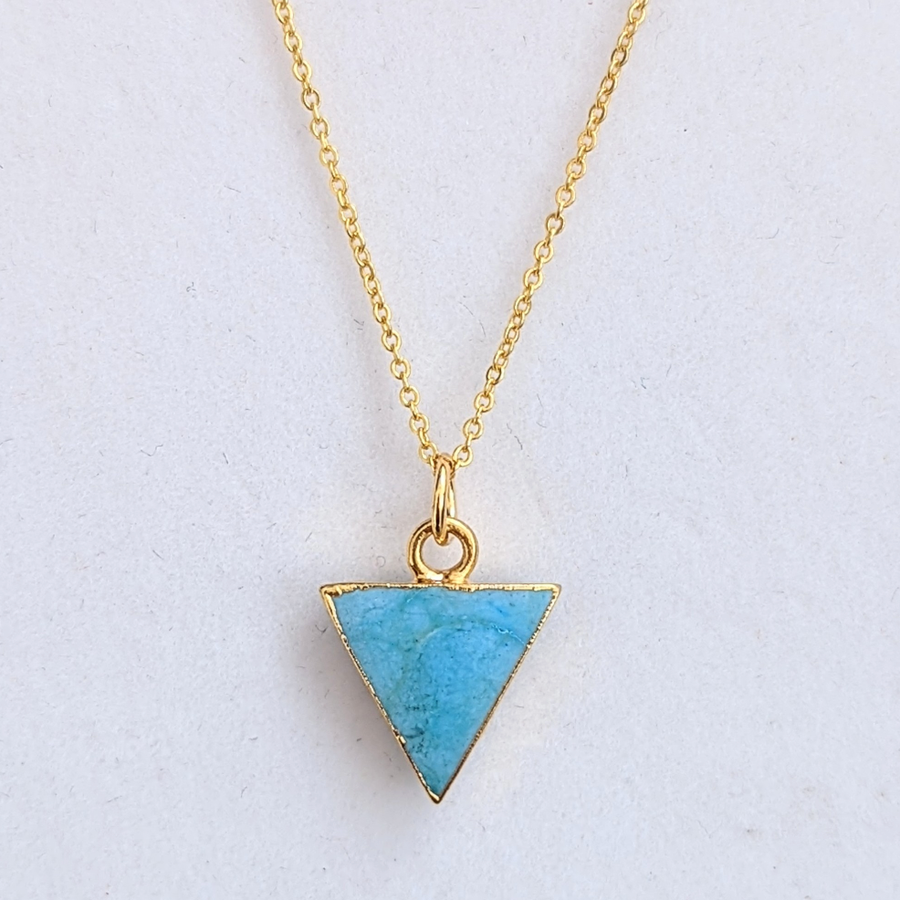 The Triangle Turquoise Necklace – Gold Plated