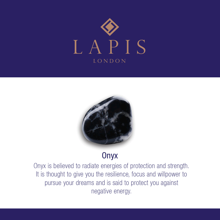 The En Pointe Black Onyx Gemstone Necklace - Gold Plated