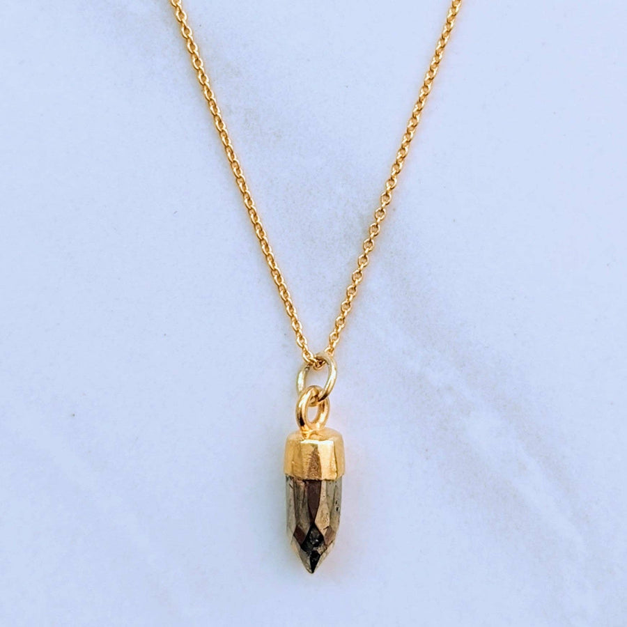 The En Pointe Pyrite Gemstone Necklace - Gold Plated