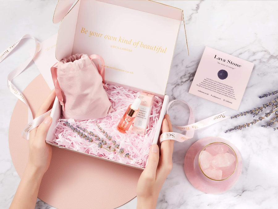 Rose Quartz Gift of Dreams- Lavender Essential Oil Aromatherapy Diffuser Set